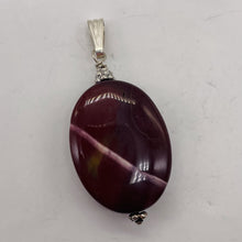 Load image into Gallery viewer, Mookaite Deep Sunset Sterling Silver Oval Pendant | 1 1/2" Long | Maroon White |