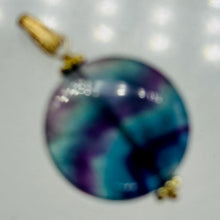 Load image into Gallery viewer, Fluorite 14K Gold Filled Striped Pendant | 1 1/4" Long| Purple, Blue| 1 Pendant|