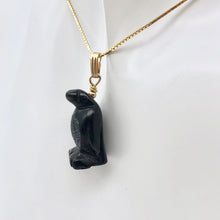 Load image into Gallery viewer, Obsidian Penguin Pendant Necklace | Semi Precious Stone Jewelry | 14K Pendant