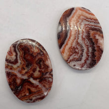 Load image into Gallery viewer, Zebra Jasper Oval Pendant Beads | 35x25x6mm | Red, Brown | 2 Pendant Beads |