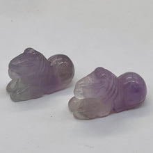 Load image into Gallery viewer, Adorable! 2 Carved Amethyst Horse Pony Animal Beads | 20x15x9mm | Purple