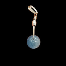 Load image into Gallery viewer, Aquamarine Sterling Silver Wire Wrap Spinner Pendant | 1" Long | Blue |