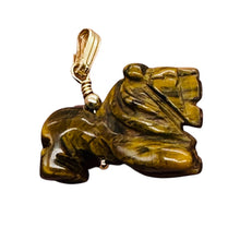 Load image into Gallery viewer, Lion Tiger's Eye Pendant Necklace | Semi Precious Stone Jewelry | 14k gf Pendant