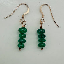 Load image into Gallery viewer, Emerald AAA Gemstone Earrings with 14K Rose Gold Filled Findings| 1" Long "