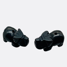 Load image into Gallery viewer, Wild 2 Hand Carved Hematite Elephant Beads | 22.5x21x10mm | Silver black