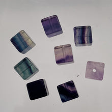Load image into Gallery viewer, Natural Fluorite 8" Strand | 5mm | Purple Blue Green | 5mm | Cube | 23 Beads |