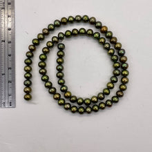 Load image into Gallery viewer, Fresh Water Pearls Round 16" Strand | 6mm | Iridescent Olive | 74 Pearls |
