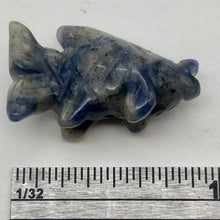 Load image into Gallery viewer, Swimming 2 Hand Carved Sodalite Koi Fish Beads | 23x11x5mm | Blue white