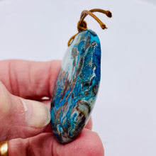 Load image into Gallery viewer, Chrysocolla Carved Pendant Bead | Coin | 2x3/8" | Green Blue | 1 Bead |
