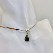 Load image into Gallery viewer, Moldavite 9.13ct Sterling Silver Triangle Pendant | 3/4" Long| Green| 1 Pendant|