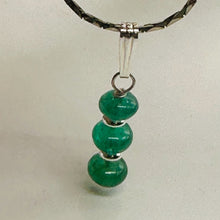 Load image into Gallery viewer, Emerald AAA Gemstone Pendant with Sterling Silver Findings| 3/4" Long |