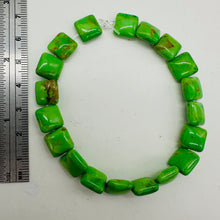 Load image into Gallery viewer, Turquoise AAA Square Bead Half Strand | 10x10x5mm| Green, Gold, Brown| 19 Beads|