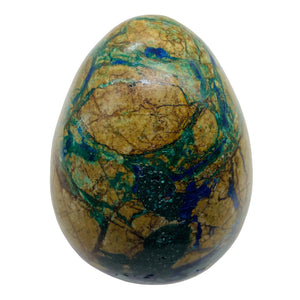 Azurite 163g Egg | 2 3/8x1 7/8" | Green Blue Tan | 1 Collector's Item |