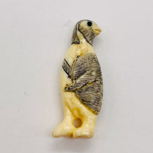 Load image into Gallery viewer, Etched Carved Penguin Pendant Bead | 33x13x6mm | White Black | 1 Bead |