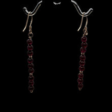 Load image into Gallery viewer, Garnet Faceted 14K Rose Gold Filled Earrings | 2 inches long |