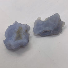 Load image into Gallery viewer, Blue Chalcedony 17g Druzy Nugget Beads| 32x20x11 to 30x24x15mm | Blue | 2 Beads|