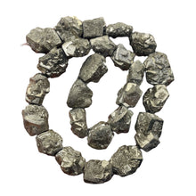 Load image into Gallery viewer, Pyrite Crystals Nugget Strand | 22x16x9 to 15x12x12mm | Silver Gold | 25 Beads|