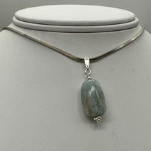 Load image into Gallery viewer, Aquamarine and Sterling Silver Drop Pendant | 1 3/8" Long | Aqua | 1 Pendant |