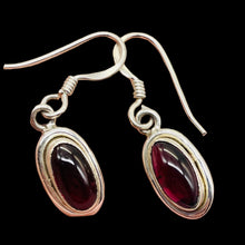 Load image into Gallery viewer, Fabulous Red Garnet Sterling Silver Drop/Dangle Earrings! | 1" Long |