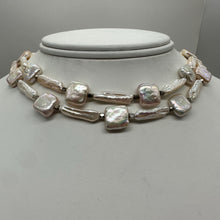 Load image into Gallery viewer, Pearl Gentle Peach Sterling Silver Double Strand Necklace | 18" | Peach White |