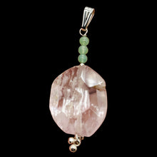 Load image into Gallery viewer, Kunzite, Chrysoprase Sterling Silver Pendant | 2 1/4" Long | Clear | 1 Pendant|