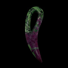 Load image into Gallery viewer, Ruby Zoisite Comma Pendant Bead | 94x28x6mm | Green Red | 1 Pendant Bead |
