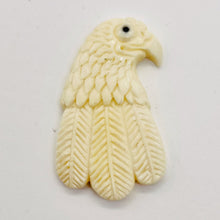 Load image into Gallery viewer, Carved Eagle Pendant Bird Bead | 37x32x4mm | White Black | 1 Bead |