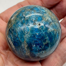 Load image into Gallery viewer, Apatite 254g Meditation Sphere | 2.19" | 55mm | Blue, White | 1 Display Specimen