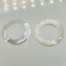 Load image into Gallery viewer, Mother of Pearl Round Carved Picture Frame Bead | 25x2mm | White | 2 Beads |