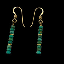 Load image into Gallery viewer, Unique Natural USA Blue Turquoise 14K Gold Filled Earrings | 2" Long |