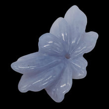 Load image into Gallery viewer, Chalcedony 12ct Hand Carved Flower Bead | 38x15x5mm | Blue | 1 Pendant Bead |