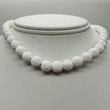 Load image into Gallery viewer, Lava Stone Round Beads 16" Strand | 8mm | White | 46 Beads |