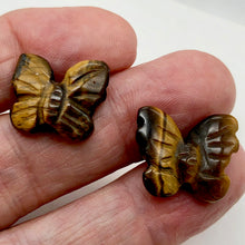 Load image into Gallery viewer, Flutter Hand Carved Tigereye Butterfly Animal Beads | 21x18x5mm | Golden Brown