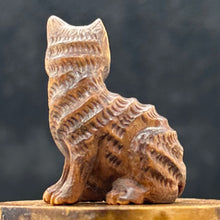 Load image into Gallery viewer, Kitty Cat Signed Sitting Pose Boxwood Carving | 1 Netsuke |