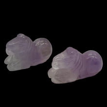 Load image into Gallery viewer, Adorable! 2 Carved Amethyst Horse Pony Animal Beads | 20x15x9mm | Purple