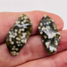 Load image into Gallery viewer, 2 Druzy Speckeled Ocean Jasper Wavy Pendant Beads 6857B