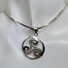 Load image into Gallery viewer, Celtic Triskelion Sterling Silver Charm | 1 1/4" Long | Silver | 1 Pendant |