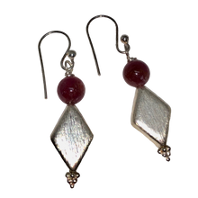 Load image into Gallery viewer, Pink Sapphire & Hill Tribe Silver Earrings 310698