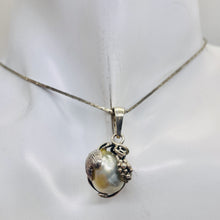 Load image into Gallery viewer, South Sea Pearl Sterling Silver Teardrop Pendant | 1" Long | Silver Gray | 1 |