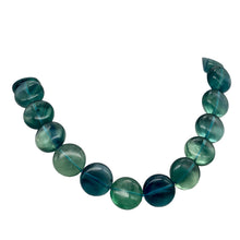 Load image into Gallery viewer, Rare Gem Quality Natural Blue Fluorite 15x8mm Coin Bead Strand | 27 Beads |