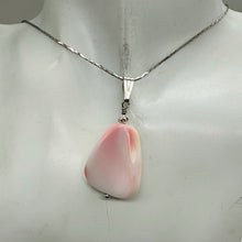 Load image into Gallery viewer, Conch Shell Pear Shaped Sterling Silver Pendant | 1 3/4" Long | Pink White |