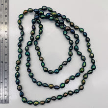 Load image into Gallery viewer, Fresh Water Rainbow Pearl Hand-Knotted Necklace |32" Long | Blue Purple Gold |