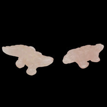 Load image into Gallery viewer, Rosie Gators 2 Carved Rose Quartz Alligators Beads | 28x14x7mm | Pink