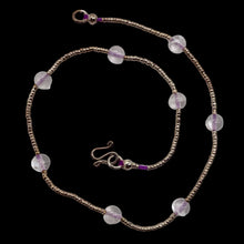 Load image into Gallery viewer, Hand Made! Pink Glass & Silver 10" Anklet 10076D