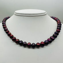 Load image into Gallery viewer, Fresh Water Pearls 16" Strand Near Round Pearls | 8x7mm|Golden Purple| 1 Strand|