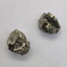 Load image into Gallery viewer, Pyrite Crystal Nugget Beads | 21x15 to 20x17mm | Silver Gold | 2 Beads |