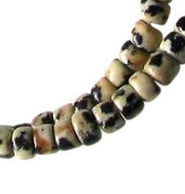 Load image into Gallery viewer, Spots Dalmatian Jasper Wheel Bead Strand 109542