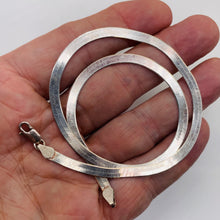 Load image into Gallery viewer, Sleek Sterling Silver 4mm Herringbone Chain Necklace | 16" Long |