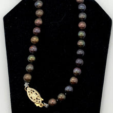 Load image into Gallery viewer, Dramatic Rainbow Red Cocoa Freshwater Pearl 14Kgf Necklace | 16 Inch |