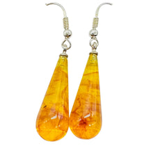 Load image into Gallery viewer, Amber Long Teardrop Dangle Earrings | 1 1/2" Long | Amber | 1 Pair Earrings |